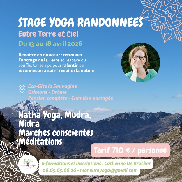 Stage de yoga dans la Drôme avec Catherine de Brucker